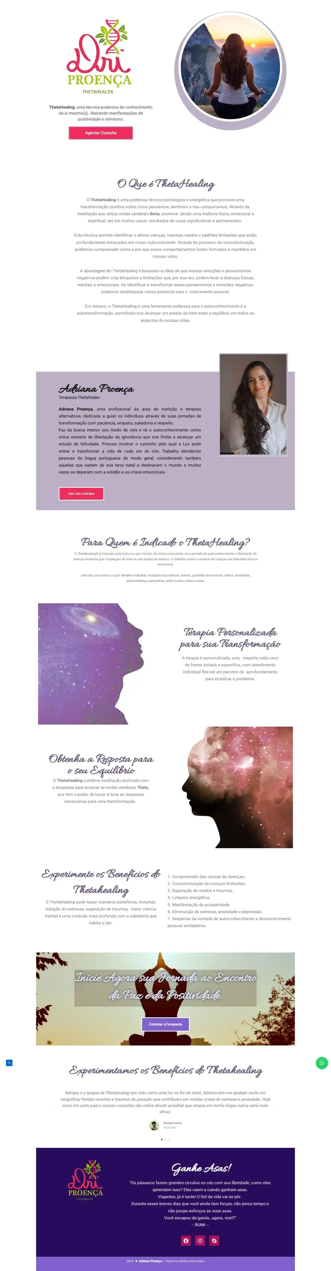 Screenshot do site do cliente