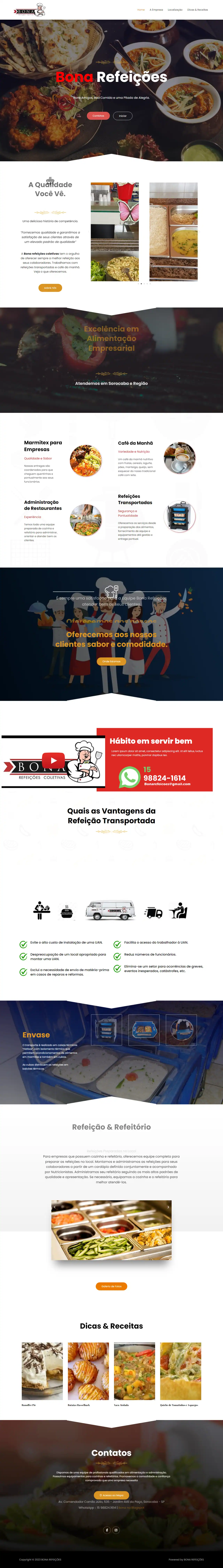 Screenshot do site do cliente