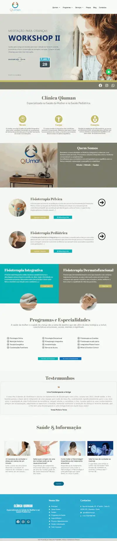 Screenshot do site do cliente